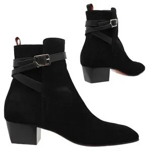 Christian Louboutin Rosalio Jodhpur Boots Brown Suede Leather Size 10 US New Christian Louboutin Rosalio Jodhpur Buckled Chelsea Boots  main image 4